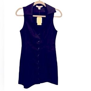 NWT Monteau LA Chic Black‎ Button-Down Mini Dress Sz S